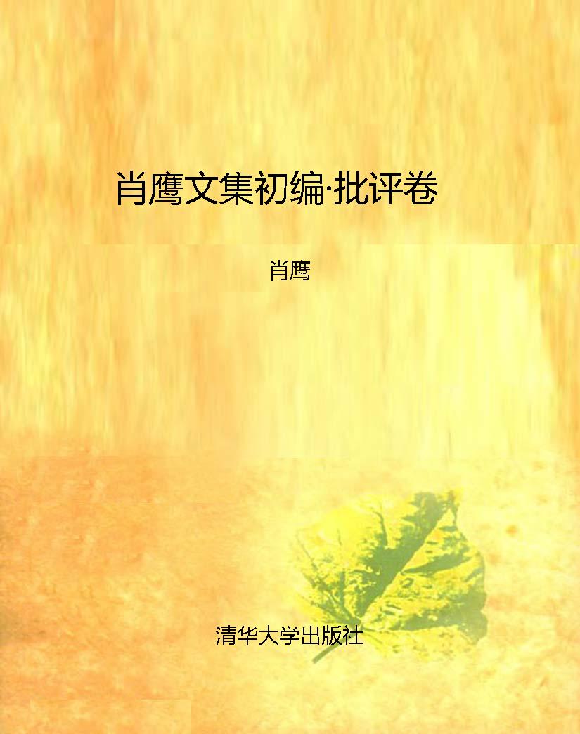 肖鹰文集初编·批评卷