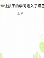 谁让孩子的学习进入了